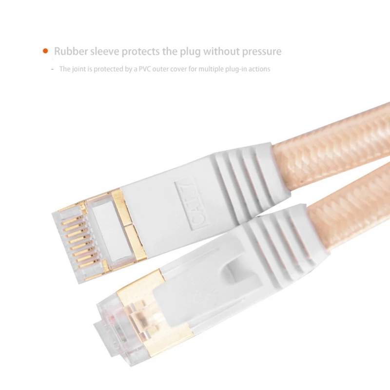 Network Cable,Category 7 Gold Plated Network Cable RJ-45 Network Cable Double Shielded Network Cable for