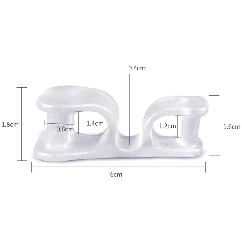 2pcs/Set Silicone Gel Straightener Two Hole Toe Separator Bunion Adjuster Hallux Valgus Foot Care Foot Pain Relief for Men Women