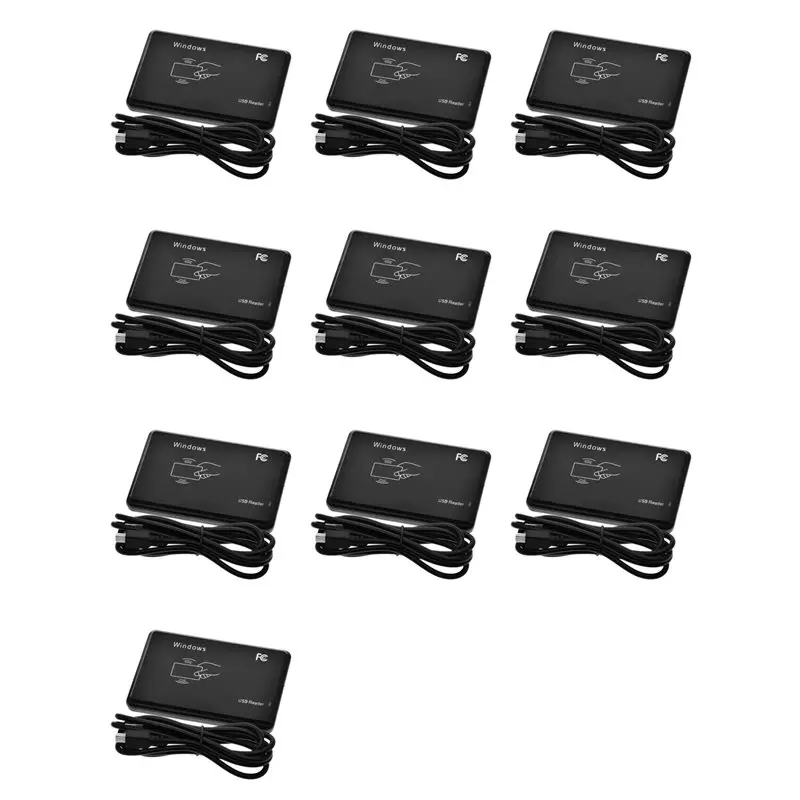 

【ДЕНЬ БЛАГОДАРЕНЬЯ】10X USB RFID-ридер 125 кГц EM4100 ID, бесконтактный считыватель смарт-карт с высокой чувствительностью, поддержка TK4100, система Windows RF