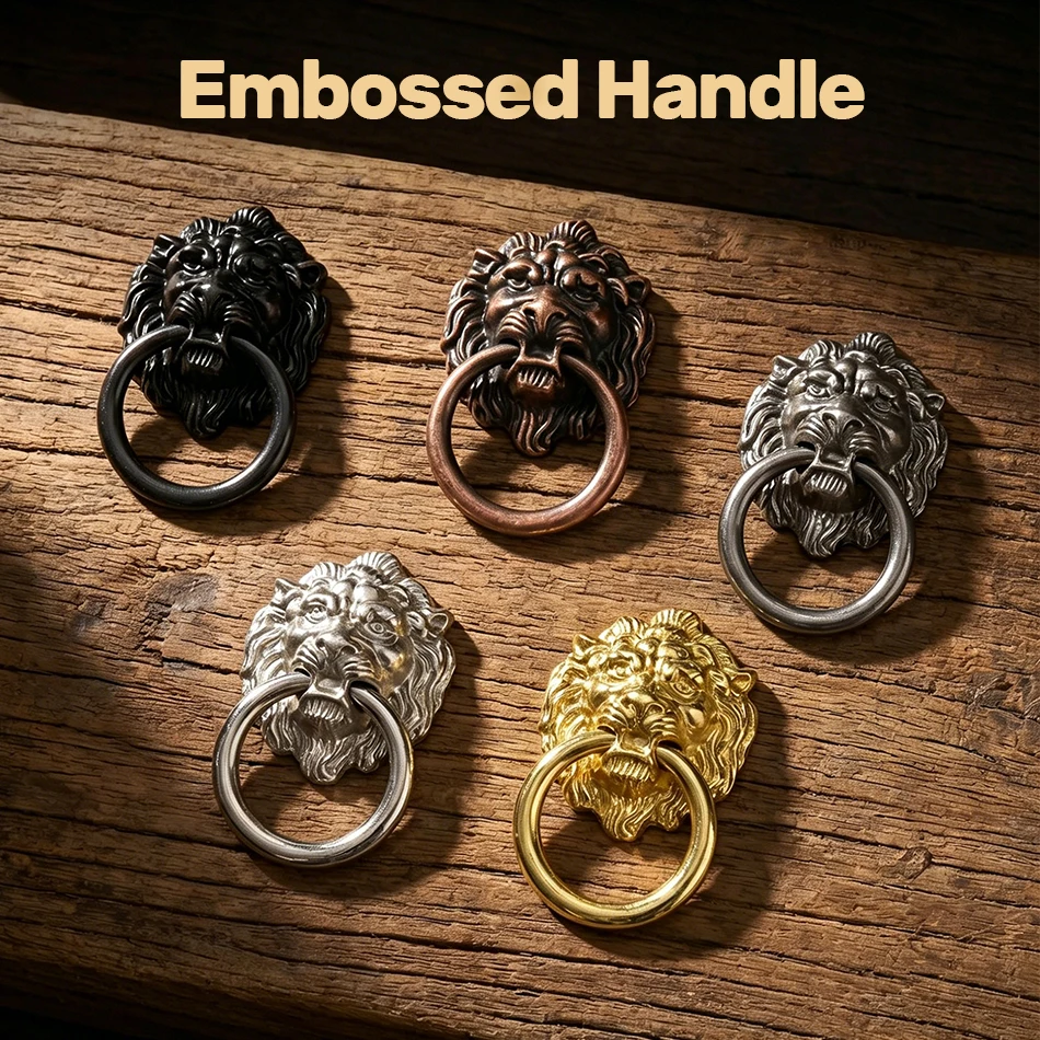 Vintage Retro Alloy Door Knobs Handles Classic Antique Single Hole Drawer Pull Ring Furniture Cabinet Door Pull Knocker Handle