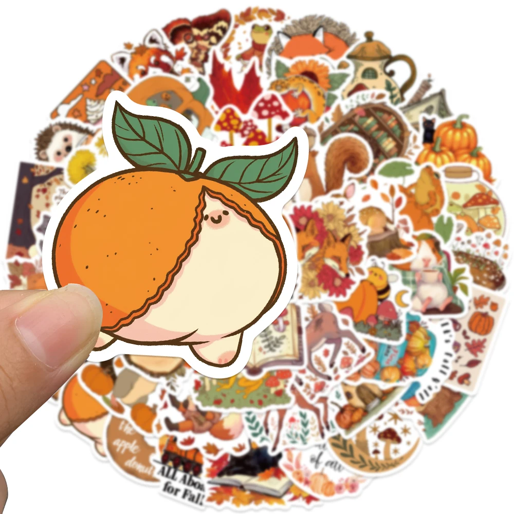 50 قطعة ملصق الخريف الرومانسي الكرتون مابل ليف الحيوانات صائق DIY بها بنفسك دفتر مجلة حقيبة الكمبيوتر المحمول الثلاجة ملصقات الزخرفية
