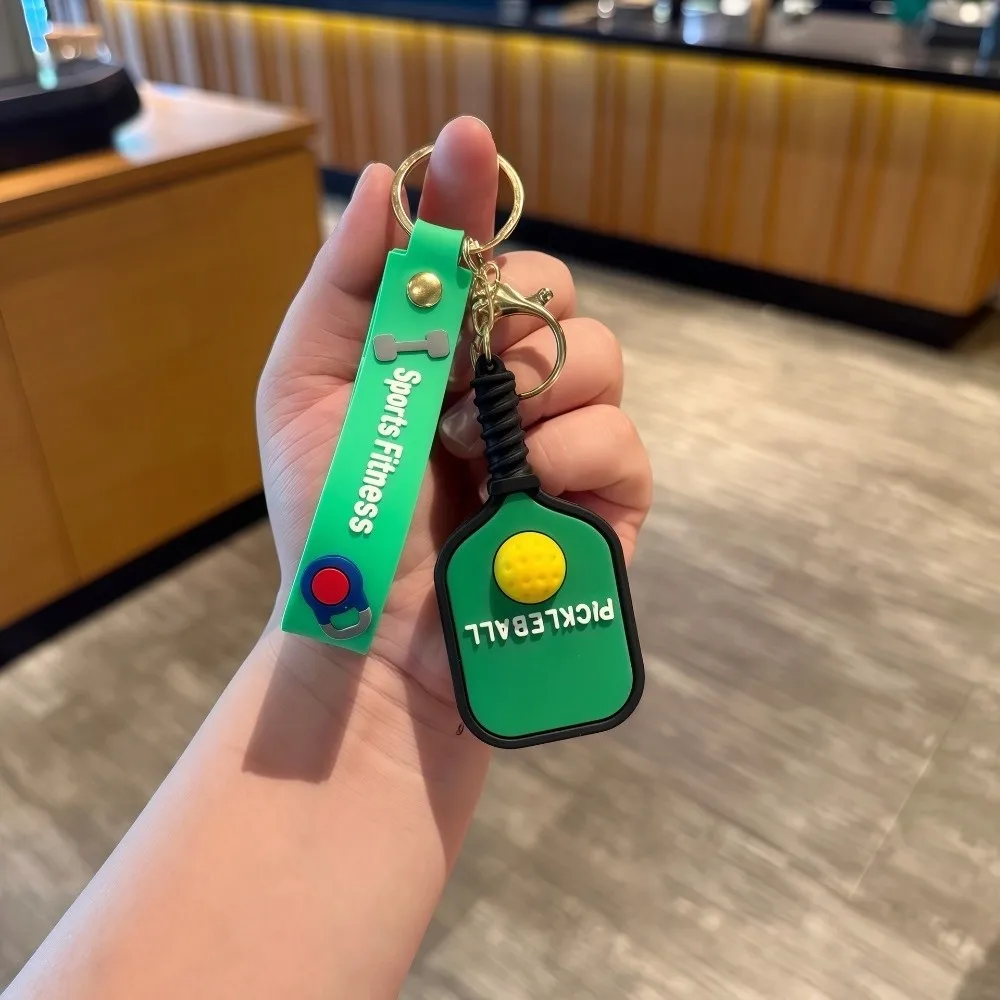 New Dopamine Pickleball Paddle Keychain Detachable with Buckle Pickleball Racket Key Ring Pickleball Key Holder Bag Charm