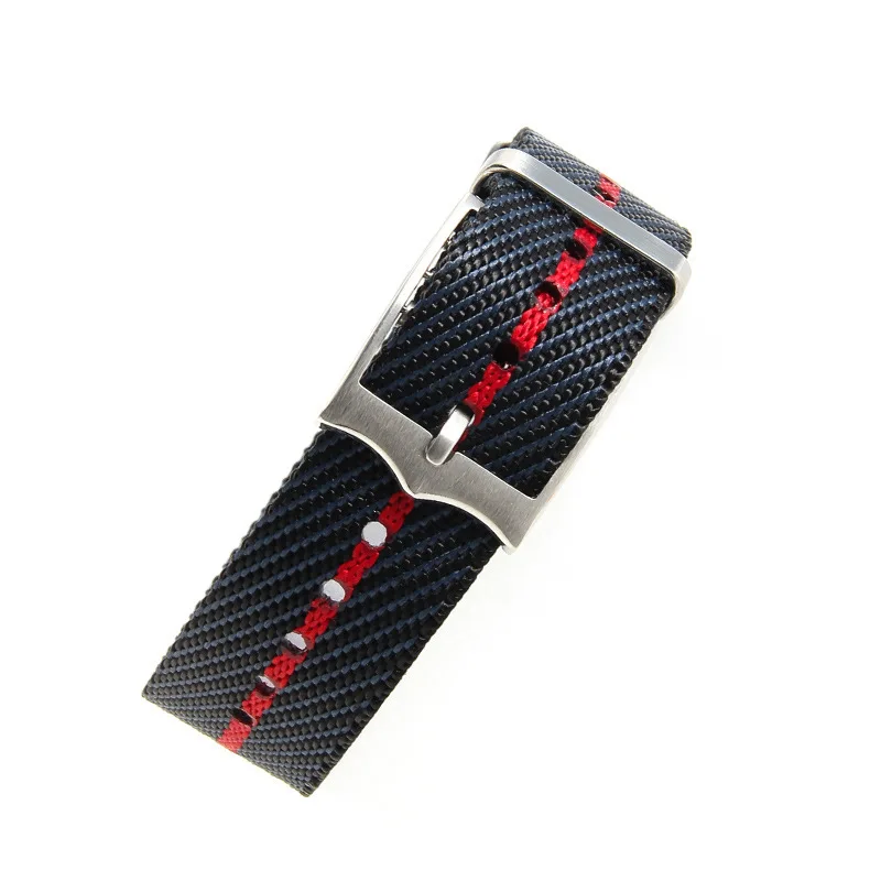 20mm 22mm Nylon Watch Strap Waterproof Sweatproof Men's Watchband For Omega Seahorse  Tudor Small Red Flower DW Pin Buckle