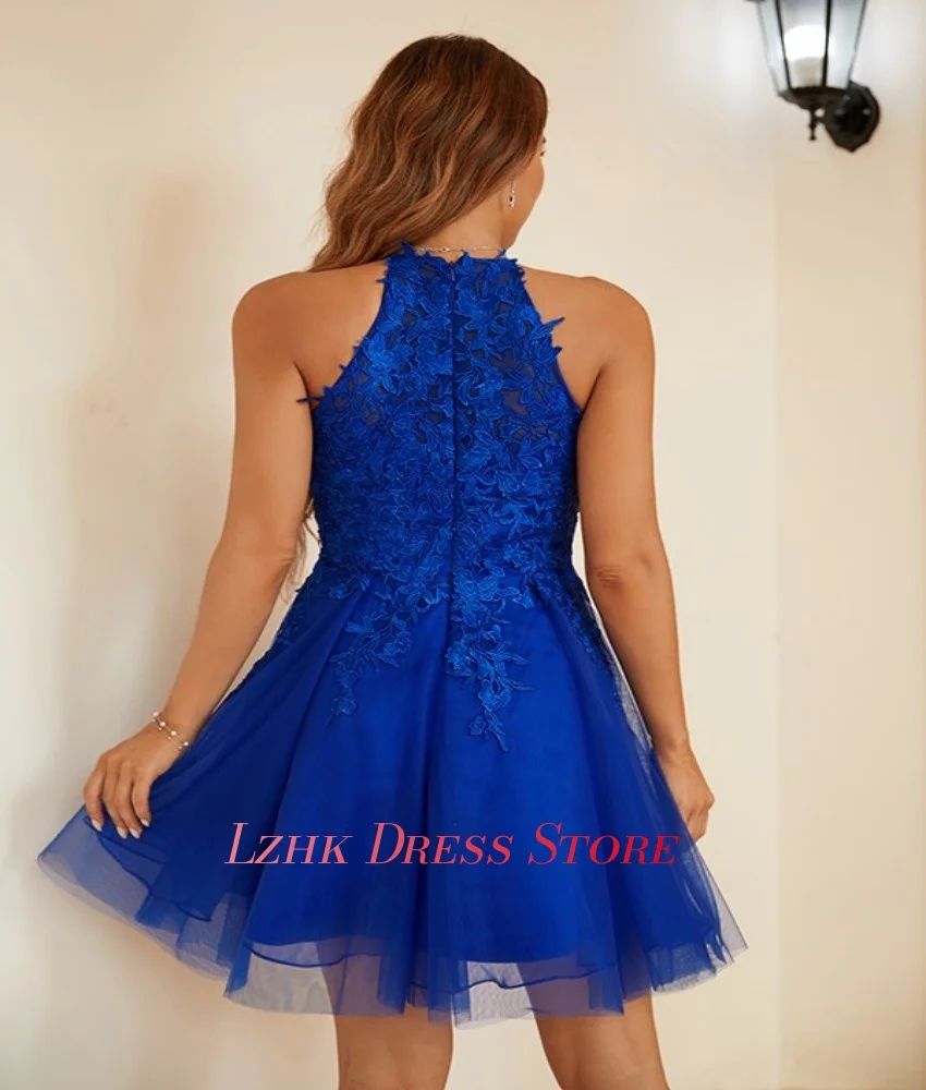 Aangepaste Moderne Organza A-lijn Applicaties Avondjurk Hoge Kwaliteit Halter Mouwloos فسات Mohamed Museum Aangepast Formaat