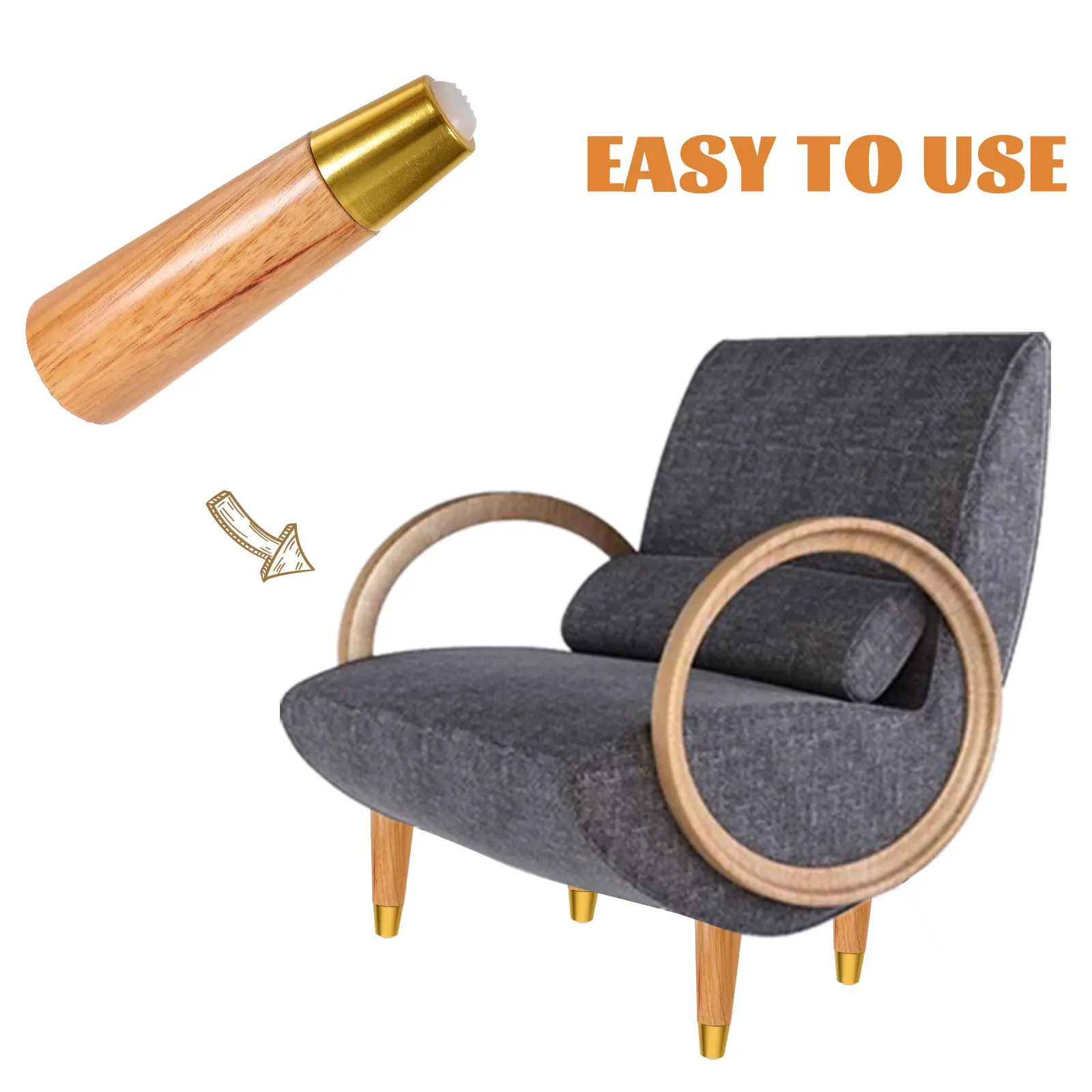 

Wooden Furniture Legs Wood Table Feet Sofa Cabinet Leg Natural Anti-Scratch Stable For Home Office Furniture Protection