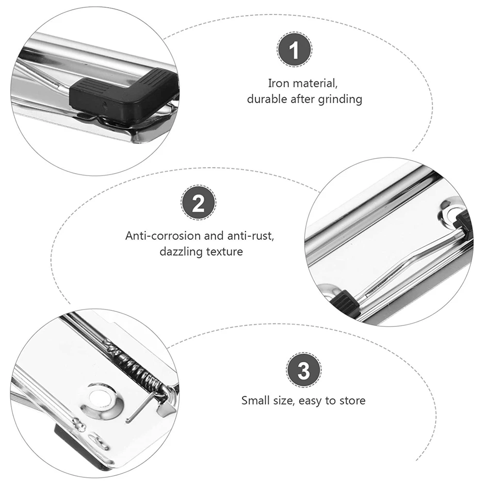 ABNH 50 قطعة الحافظة كليب يمكن تركيبها الصلب مجلس كليب الحافظة كليب القرطاسية مشبك معدني الربيع كليب مجلد المدرسة #2