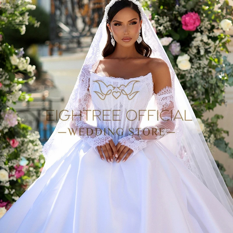 Achitree weiße Prinzessin Brautkleider träger lose Spitze rücken freie Brautkleider Boho Braut ball Ballkleid Bestidos de Novia