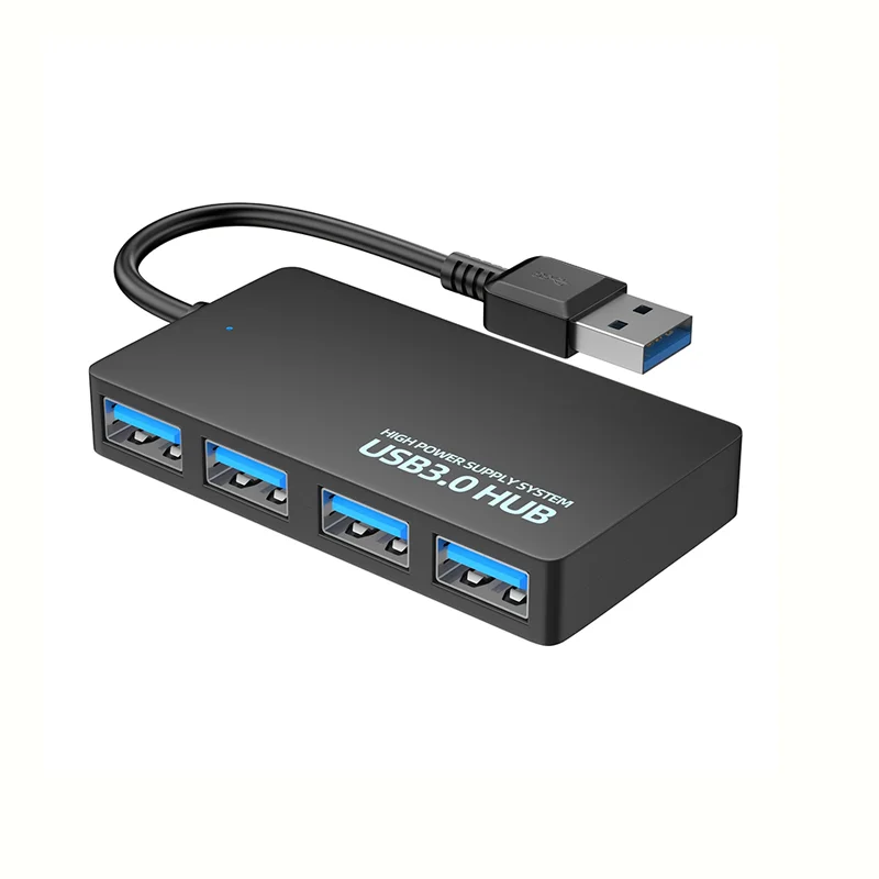Hochgeschwindigkeits-USB3.0-Hub, ultradünnes 4-Port-Multi-Splitter-Verlängerungs-Erweiterungsadapterkabel für PC, Laptop, Desktop, Drucker