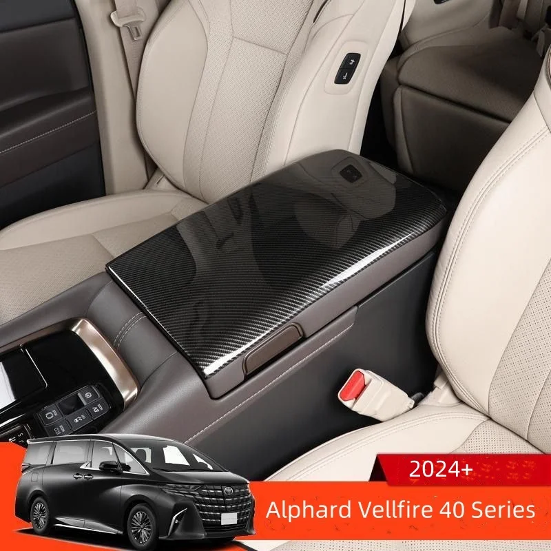 

for Toyota Alphard Vellfire 40 Series 2023 2024 Car Styling Center Console Tidying Armrest Box Panel Cover Sticker Trim