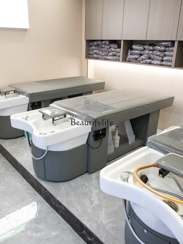 Barber Shop Thai Style Massage Shampoo Bed Beauty and Hairdressing Water Circulation Ceramic Basin I Hydrotherapy Bed