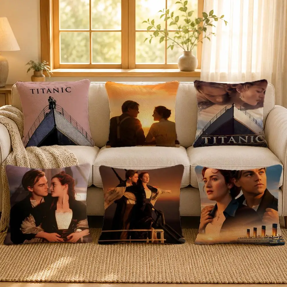 Romance Titanic Love Story Cushion Cover Personalized Short Plush Soft Bedroom Sofa Home Decor Gift