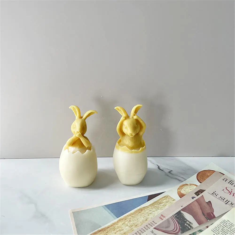 New Easter 3D Cute Rabbit Cartoon DIY Candle Mold Gypsum Mold Production Supplies Easy To Fall Off  High Temperature Resistance