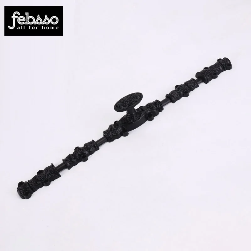 Vintage Black Color Cremone Bolt Big Size Small Size Door Window Handle Lock Retro Engraved Antique Cabinet Lock