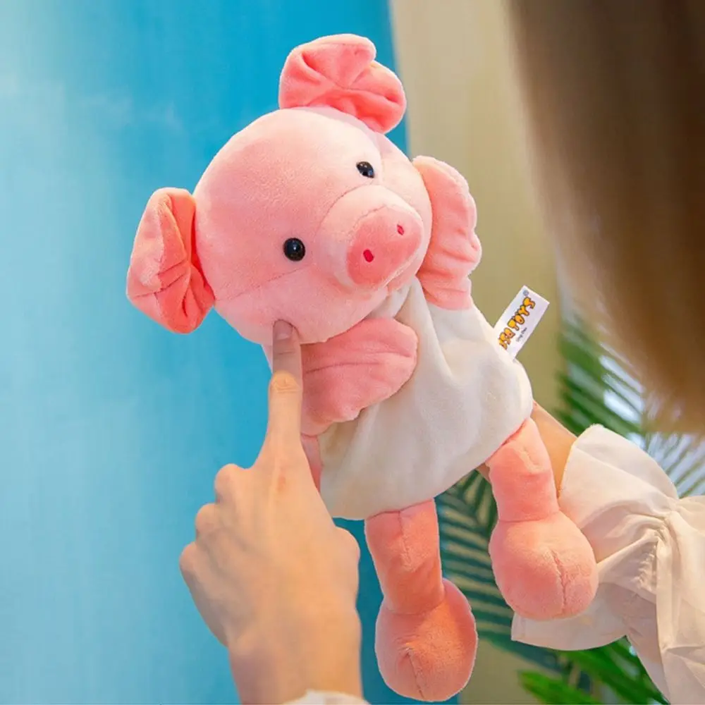 Guante de Panda, juguetes de peluche de dibujos animados, muñecos de gato, conejo, muñeco de mano de felpa, marioneta de mano de Animal, accesorios de historia para guardería, marionetas para niños