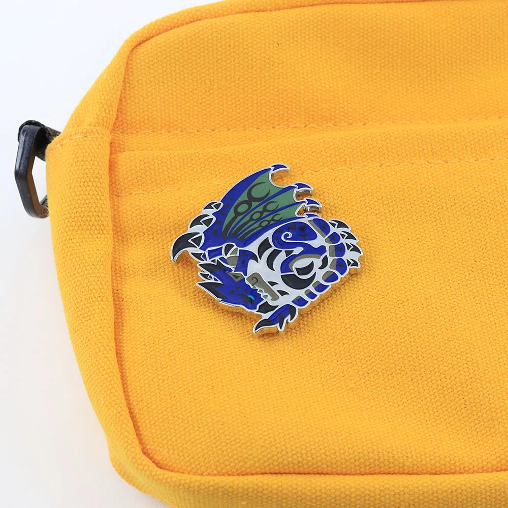 Monster Hunter Azure Rathalos Icon Emaille-Pin Wyvern-Abzeichen Monster Hunter World Rise Merch Gamer Anstecknadel Schmuck Geschenk für Fans – Detail 8