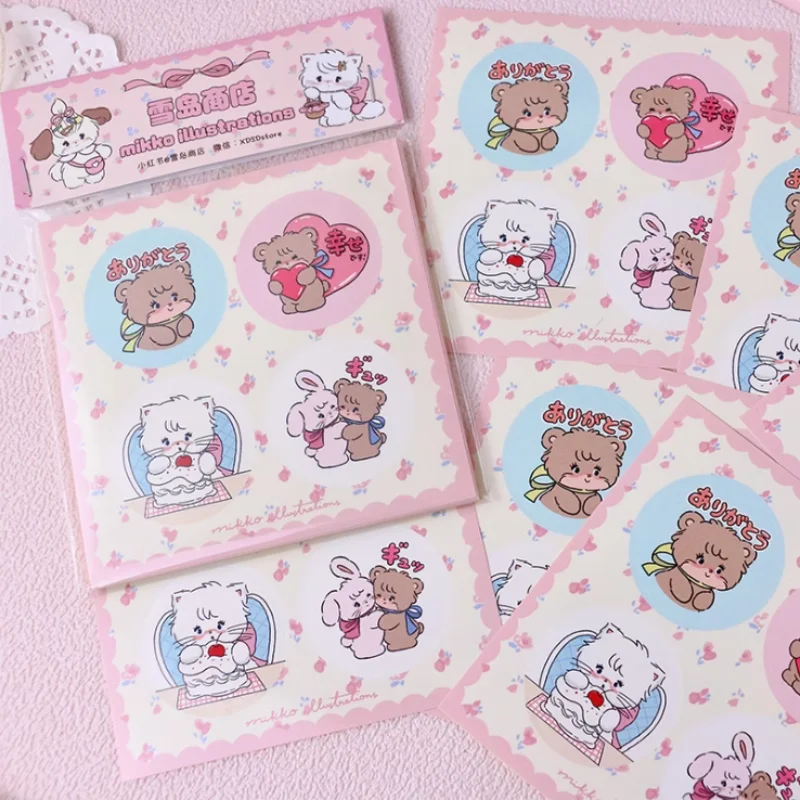 Mikko Sticker Adhesive Sealing Sticker Cute Bake Gift Packaging Bale Cute Sticker Authentic Joint Name Laptop Handbook Sticker