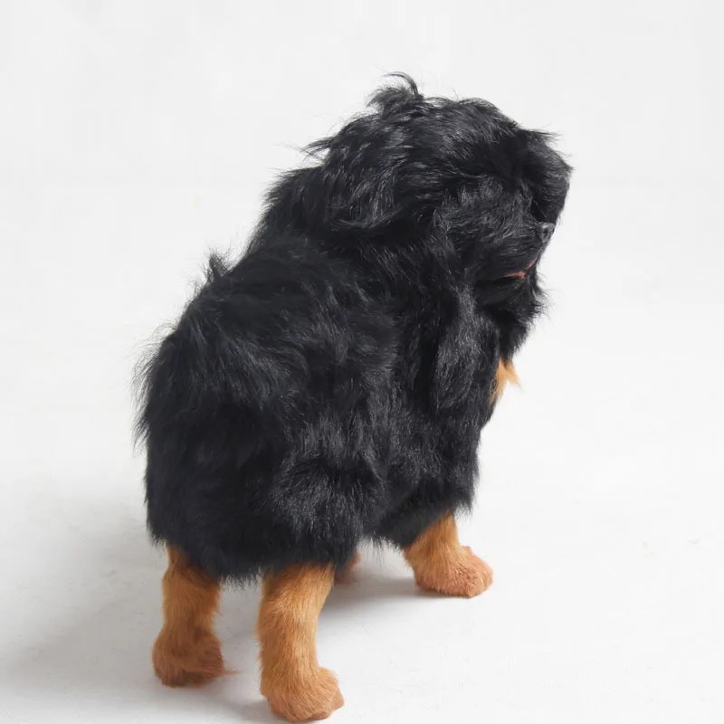 grande simulazione modello di cane in piedi polietilene e pellicce modello di mastino tibetano regalo bambola circa 28x25 cm