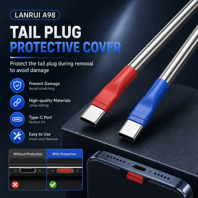 LANRUI A98 Type-C Tail Plug Anti-Melting Protective Cover High Temp Resistant Heat Insulation Sleeve For Phone Soldering Repair