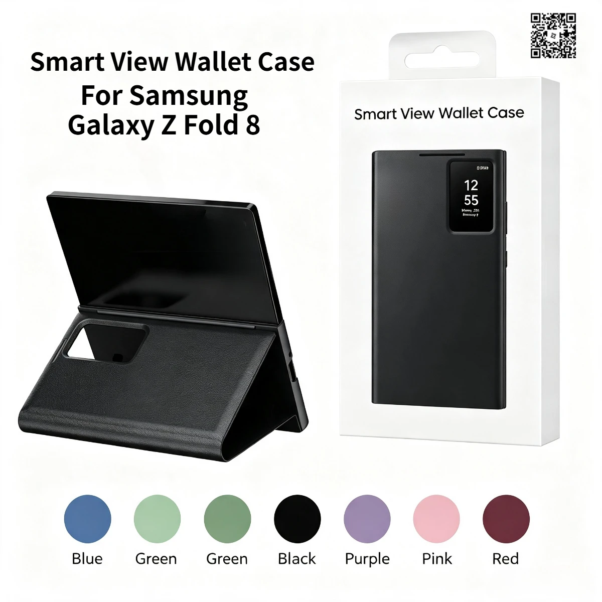Shockproof Kickstand Cover for Samsung Galaxy Z Fold 8 Ultra 8 7 6 5 4 3 Premium Smart View Card Slot Flip Leather Case