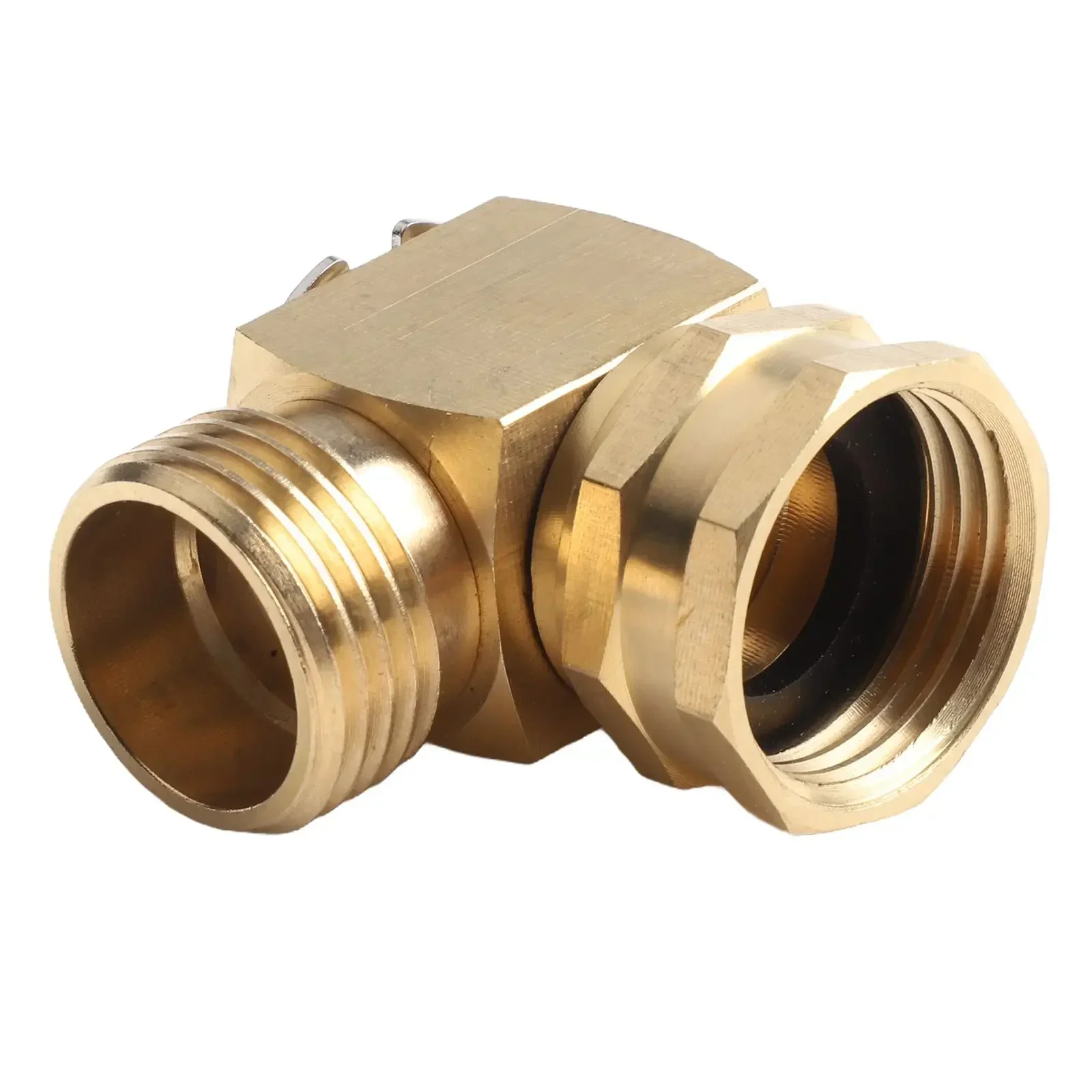 

1Set Hose Swivel Elbow Connectors Garden Tools 90 Degree Brass 3/4in GHT To 3/4in GHT Thread For Watering Plants Lawns Wash Cars