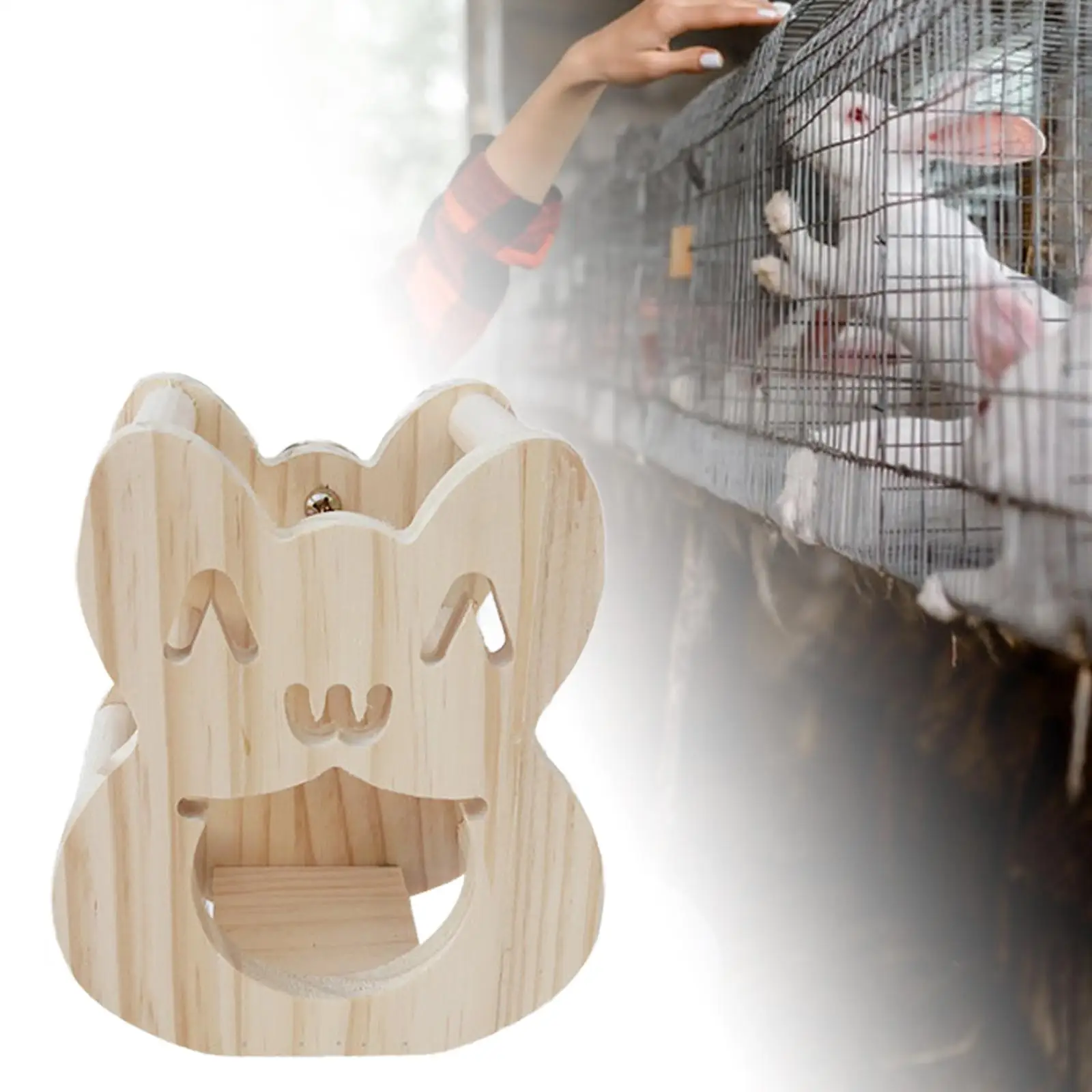 

Hay Manger Rack Chew Toys Funny Easy Use Smooth Wood Rabbit Hay Feeder