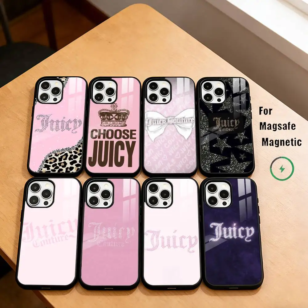 

Fashion brand J-Juicy C-Couture Phone Case For iPhone17,16,15,14,13,12,11 Plus,Pro Magnetic with Magsafe Wireless Charging