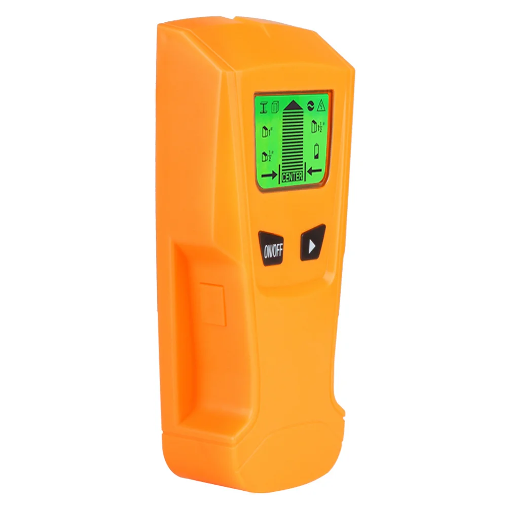 

Handheld 3-in-1 Wall Scanner Studs Voltage Live Wire Orange Ergonomic Grip LCD Display Auto Reset