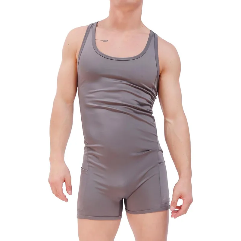 

Spring And Summer Sports Men's Clothing Slim-fit Vest Jumpsuit Shorts Breathable Fitness Men's Suit.