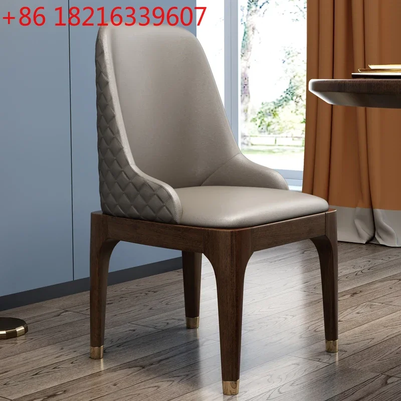 New Chinese Style Solid Wood Dining Chair Walnut Modern Minimalist Armchair Desk Chair Dining Room Furniture