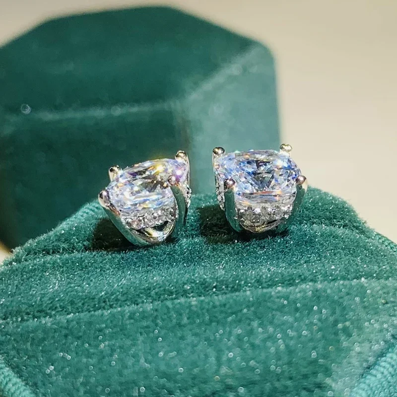 CAOSHI Everyday Stud Earrings Lady Engagement Ceremony Accessories with Brilliant Zirconia Fashion Female Versatile Jewelry Gift