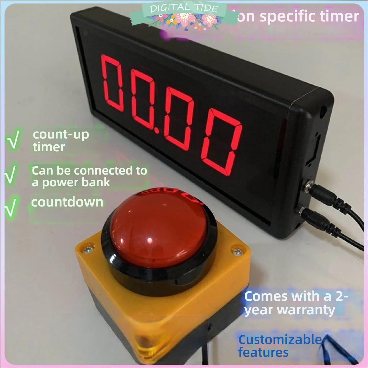 Competition Timer Countdown Stopwatch Counter LED 6-digit Digital Display with Remote Control Training Special