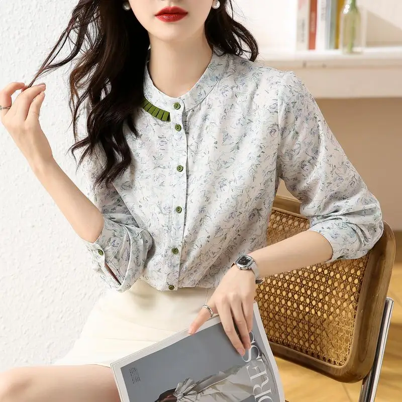 Fashion casual Women\'s Blouses ladies printing shirts Blusas Mujer 2022 Spring Autumn Long Sleeve Shirts causal Tops