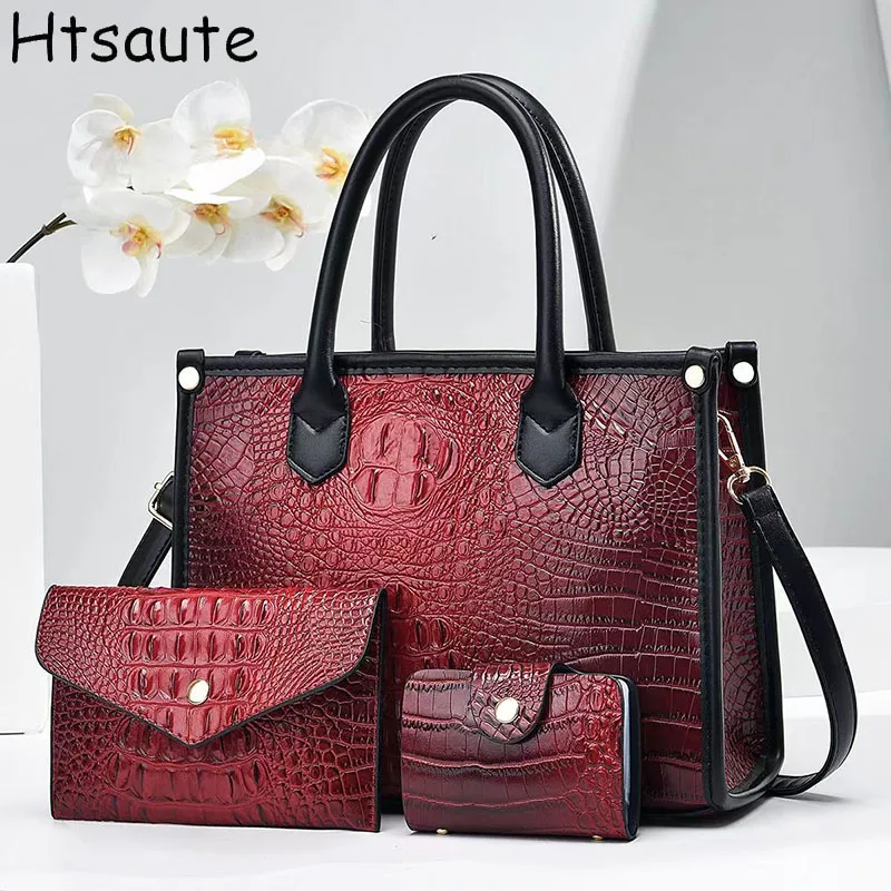 

3PCS/SET Famous Designer Handbags Brand Bags Women PU Leather Tote Bags New Luxury Ladies Purse Composite Bags bolsos mujer