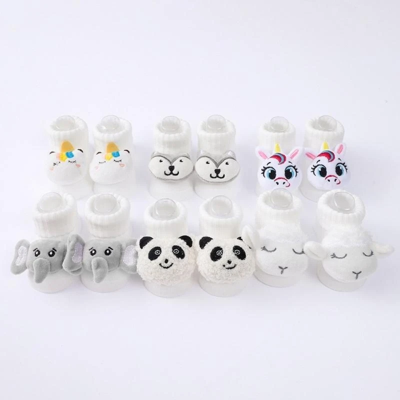 

M76C 3 пары детских первых прогулочных туфель с героями мультфильмов, вязаные носки для новорожденных мальчиков и девочек, обувь