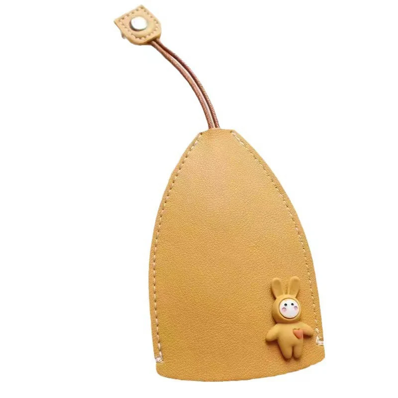 Bonito criativo puxe a chave da manga Animal dos desenhos animados, PU Leather Car Key Case Holder, Grande capacidade Keychain Pouch, Chaveiro organizador