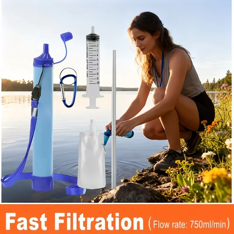 DHB-003 ¡Bebida segura en cualquier lugar! Pajita de filtro de agua personal, purificador de supervivencia de emergencia para acampar al aire libre, senderismo y viajes