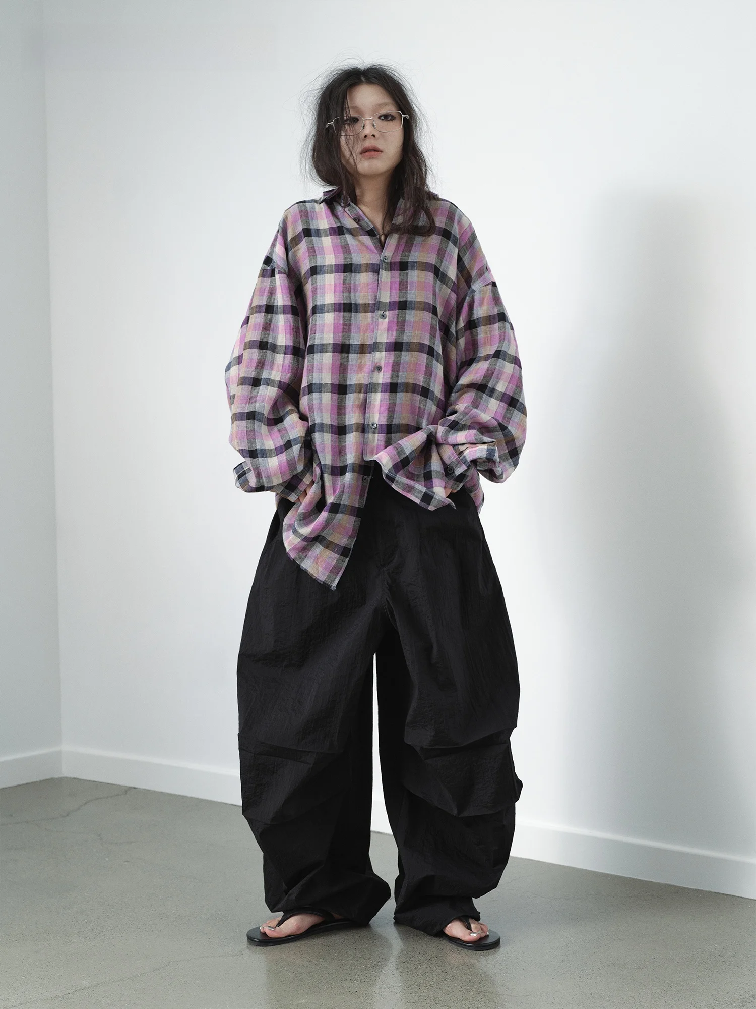 

VERMO Pure Linen, свободный, удобный, легкий, винтажный клетчатый дизайн, оригинальный дизайн, женская премиум-класса Faion