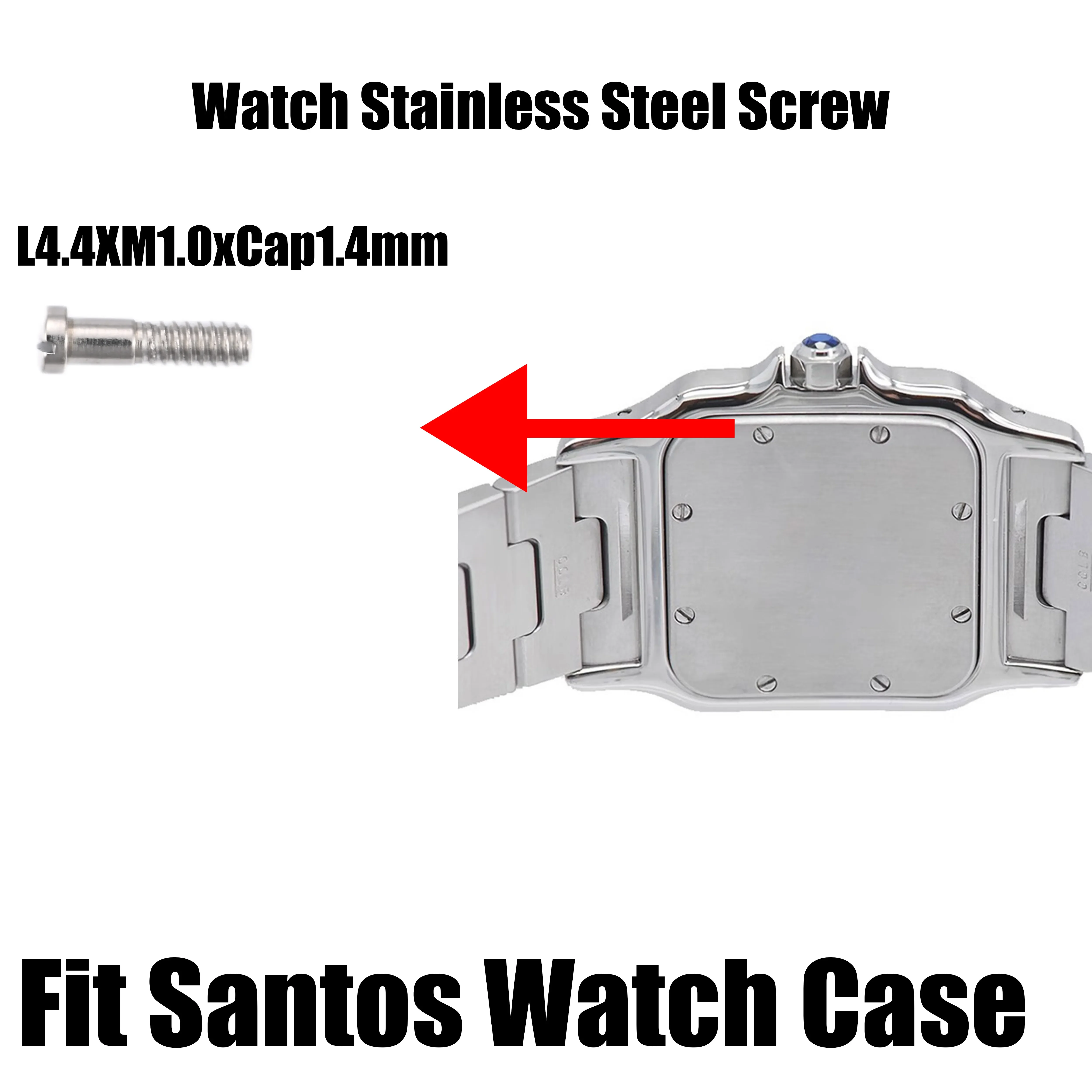 2PCS/5PCS Watch Stainless Steel Screw Fit SANTOS DE CTR Watch Case Back Accessories Repair Parts Aftermarket Replacements