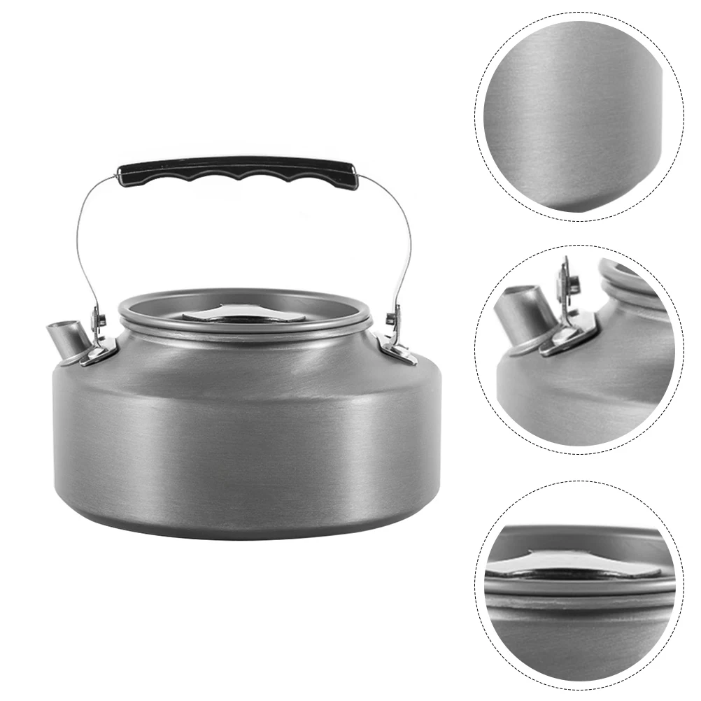 

1.1L Portable Tea For Outdoor Picnic Travel Camping Lightweight Aluminum Boiling Water Pot Heat Insulated Handles Non Slip