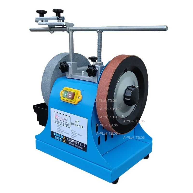 8 Inch Water Cooled Knife Sharpener Bench Small Electric Grinder 220V Low Speed Wet Sharpening Polisher