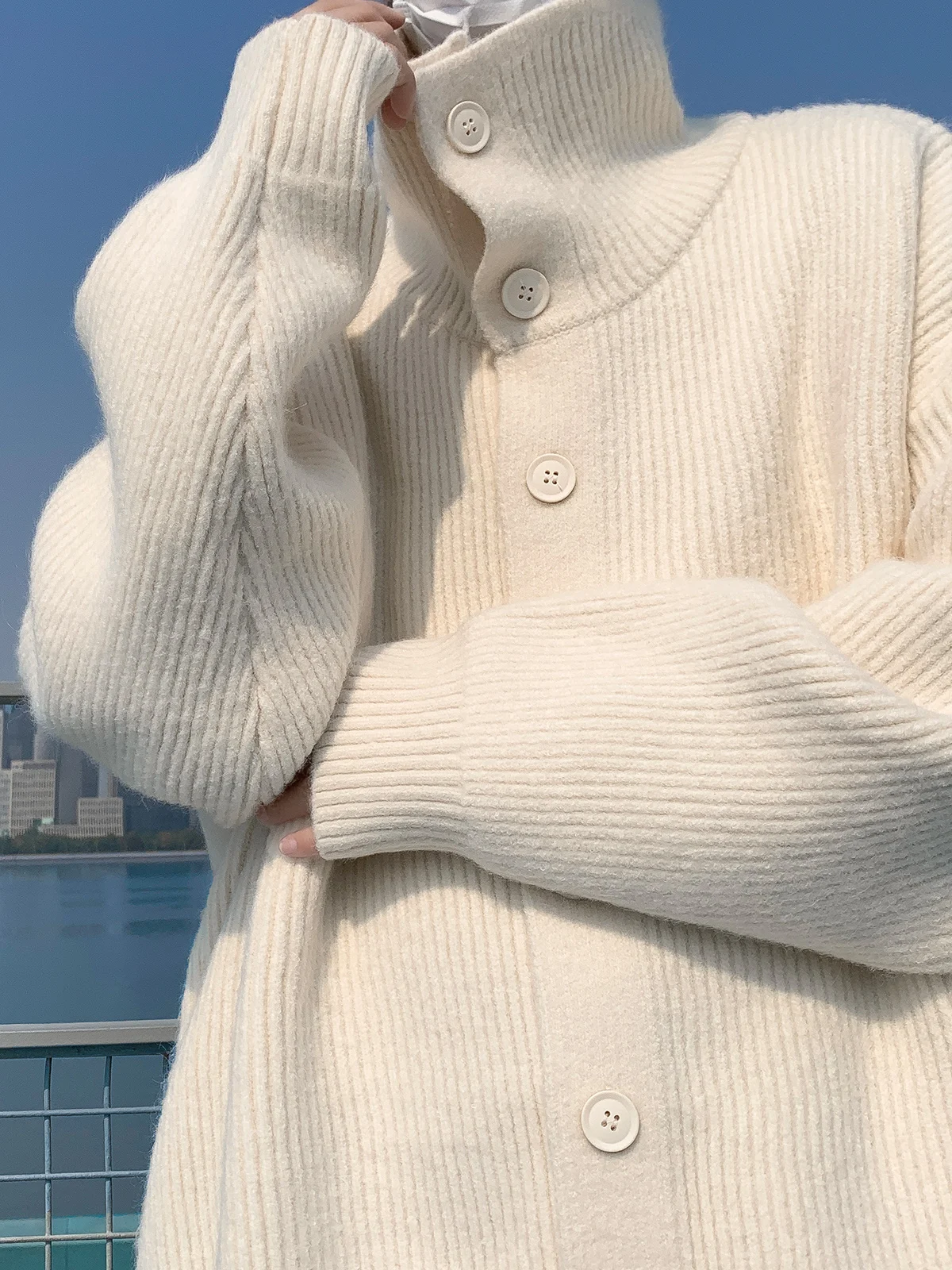 

High Collar Open Cardigan Sweater Men's Casual Trendy Japanese Retro Teenage Korean Sle Knitted irt Winter Season