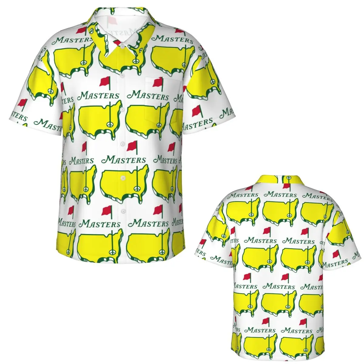 Masters - The Masters 2022 - Augusta National - Au Hawaiian Shirts Casual Men Short Sleeve Shirt Summer Beach Men's Lapel Tops