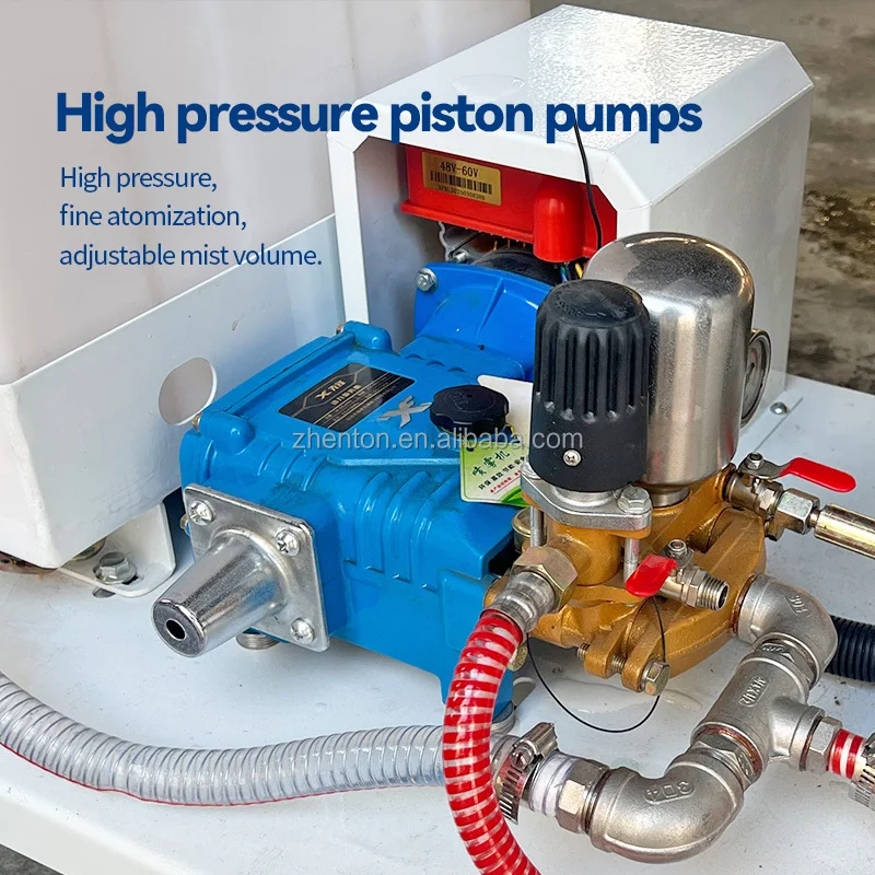 التحكم في رذاذ المبيدات باستخدام قاذف طويل المدى مدفع الضباب التلقائي حلقة رذاذ مزدوجة الطبقة لجهاز التحكم عن بعد بحجم الضباب الأكبر