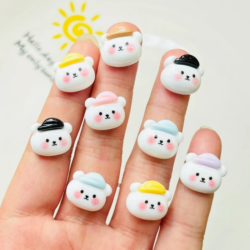 Mini Cartoon Bear Resin Figurine Crafts, Cabochon Ornament, Jewelry Manicure, Hairpin Making Accessories, Cute, 20 Pcs