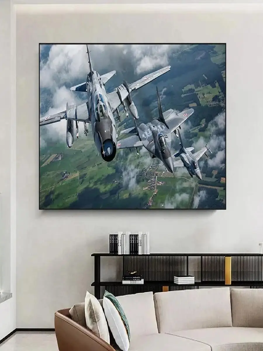 Modern Jet Fighter Aircraft Canvas Wall Art Military Airplane Posters Prints for Living Room Boys Bedroom Decor