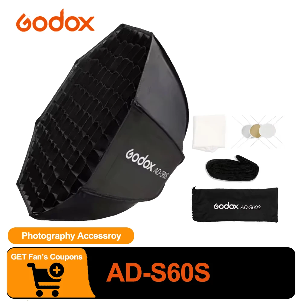 Godox AD-S60S Quick-Install 60cm Octagon Soft Box Specialized Accessories for ML60/ML60BI AD300Pro AD300Pro II