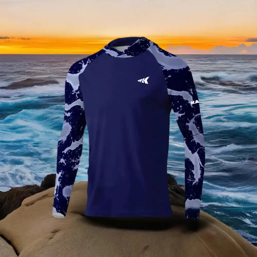 2025 Hoodie UPF 50+UV Protective Top Splicing 3D Printed Quick Drying Breathable Outdoor Hoodie Fishing Shirt