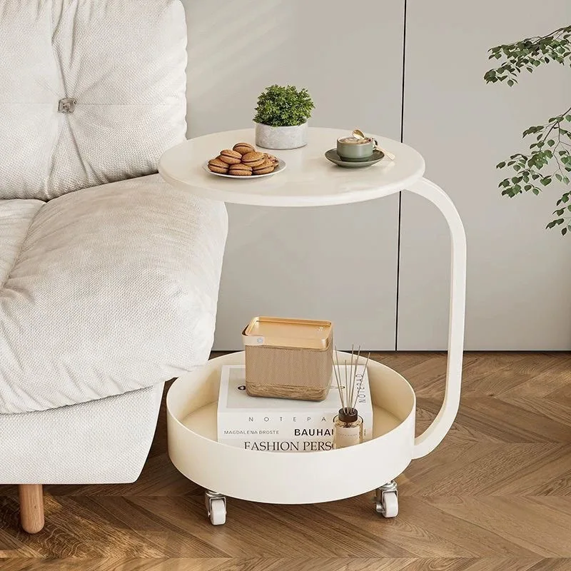 Luxurious Minimalist Modern Living Room Coffee Table Movable Storage Iron Art Side Cabinet Bedside Cabinet Center Table