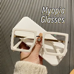 Gafas graduadas ópticas Retro, dioptrías menos, montura gruesa, gafas cuadradas antiazules para miopía, montura de gran tamaño