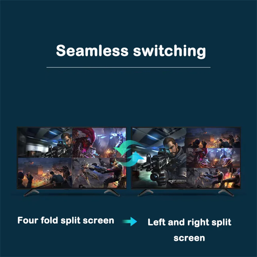 4K HDMI Quad Screen Multiviewer 4x1 1080P 4 wejścia 1 wyjście Multi Viewer Bezszwowy Przełącznik 9 Trybów Wyświetlania dla Laptopa PC TV Kamery